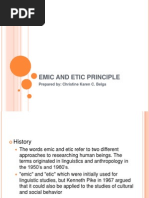 Emic and Etic Principle