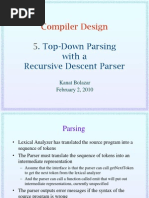 Compiler Design: - Top-Down Parsing With A Recursive Descent Parser