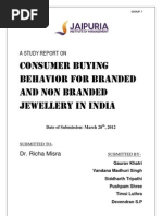 A Study On The Consumer Buying Behaviour of Branded and Non-Branded Jewellery in India