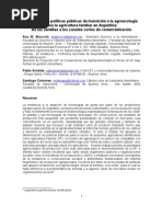 BROCCOLI, Ana María, ARÍSTIDE, Pablo y COTRONEO, Santiago “Necesidad de políticas públicas de transición a la agroecología para la agricultura familiar en Argentina: de las semillas a los canales cortos de comercialización”