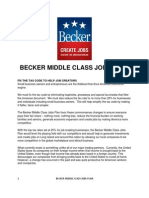 Becker Middle Class Jobs Plan 