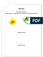 Biofuel: Hydrotreating of Vegetable Oil To Produce Renewable Diesel Fuel IBUKUN OLUWOYE NICOSIA