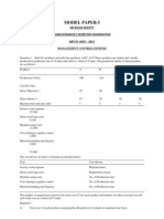 Model Paper-I: Sri Balaji Society PGDM (Finance) Ii Semester Examination BATCH: 2010 - 2012