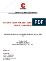 Escorts Summer Training Project Report