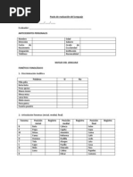 Pauta de Evaluación Del Lenguaje