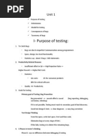 I-Purpose of Testing:: Unit 1