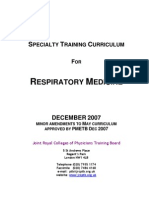 Respiratory Medicine Curriculum in UK