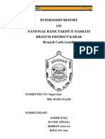 Internship Report ON National Bank Takht-E-Nasrati Branch District Karak Branch Code (1918)