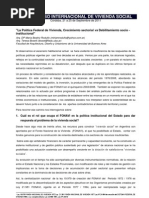 La Política Federal de Vivienda, Crecimiento Sectorial Vs Debilitamiento Socio - Institucional