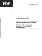 As 3500.4.1-1997 National Plumbing and Drainage Hot Water Supply Systems - Performance Requirements