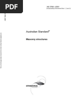 As 3700-2001 Masonry Structures