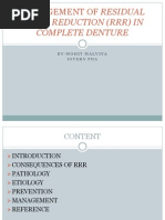 Management of Residual Ridge Reduction (RRR)