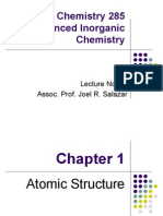 Chemistry 285 Advanced Inorganic Chemistry: Lecture Notes Assoc. Prof. Joel R. Salazar