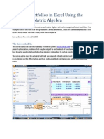 Efficient Portfolios in Excel Using The Solver and Matrix Algebra