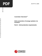 As 4777.3-2005 Grid Connection of Energy Systems Via Inverters Grid Protection Requirements