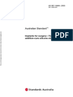 As ISO 14949-2003 Implants For Surgery - Two-Part Addition-Cure Silicone Elastomers