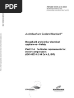 As NZS 60335.2.34-2003 Household and Similar Electrical Appliances - Safety - Particular Requirments For Moto