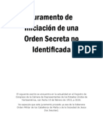 Juramento de Iniciación de Una Orden Secreta No Identificada