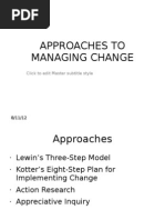 Approaches To Managing Change: Click To Edit Master Subtitle Style