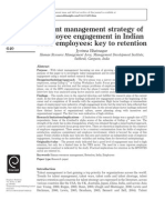 Talent Management Strategy of Employee Engagement in Indian ITES Employees: Key To Retention