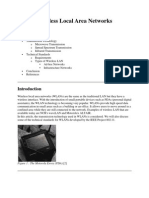 Wireless Local Area Networks: o o o o o