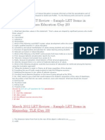 March 2012 LET Review - Sample LET Items in Majorship: Values Education (Day 20)