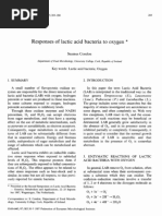 Responses of Lactic Acid Bacteria To Oxygen