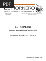 Revista El Hornero, Volumen 5, #3. 1934.