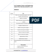 Object Oriented Programming Lab: Department of Computer Science and Engineering