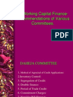 Working Capital Finance-Recommendations of Various Committees.