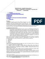 La Administración y Gestión Educacional: Elementos para Ordenar, Sistematizar y Racionalizar El Proceso de Enseñanza - Aprendizaje