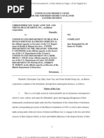 Complaint Against United States Dept. of HHS, Treasury, and Labor, and The Illinois Dept. of Insurance