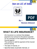 Presentation On LIC of India: By:-Naveen Ahlawat