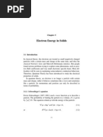 Electron Energy in Solids: Schroedinger's Equation