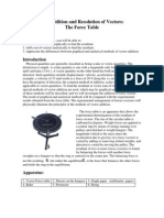 The Addition and Resolution of Vectors Lab Practice