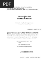 MONOGRAFIA - Direito Trabalho - Relacao de Emprego E Contrato de Trabalho