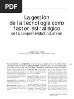 La Gestión Tecnológica Como Factor Estratégico de La Competitividad Empresarial