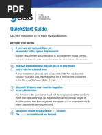 Quickstart Guide: Sas 9.2 Installation Kit For Basic DVD Installations