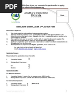 AiU Application Form