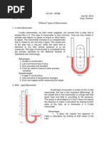 Types of Manometers