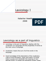 Lexicology I - History