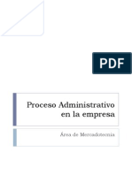 El Proceso Administrativo en La Empresa. - Área de Mercadotecnia