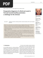 Preoperative Diagnosis of A Third Root Canal in First and Second Maxillary Premolars A Challenge For The Clinician