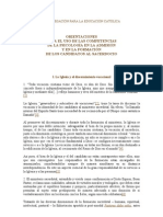 Orientaciones para El Uso de Las Competencias de La Psicología en La Admisión y en La Formacíon de Los Candidatos Al Sacerdocio