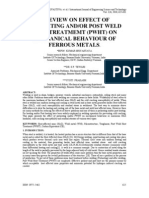 A Review On Effect of Preheating And/Or Post Weld Heat Treatmemt (PWHT) On Mechanical Behaviour of Ferrous Metals