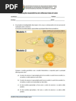 Avaliação Diagnostica de Ciências para 9 Ano