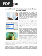 Lexmark Presenta Solución para Impresión de Cheques en Papel Seguro