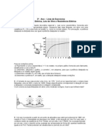 Exercícios Envolvendo Cálculos de Potência, Lei de Ohm e Resistência