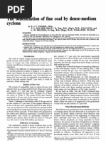 Beneficiation of Fine Coal by Dense Media Cyclone