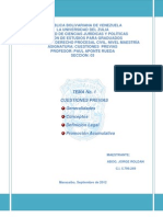 Cuestiones Previas Generalidaes, Conceptos, Clasificacion CPC Venezuela